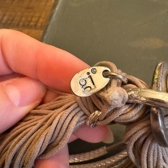 Gillian Julius Taupe and Textured/Hammeres Silver Bracelet - Picture 7 of 10